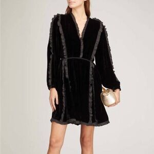 ULLA JOHNSON erika velvet dress noir black size 4